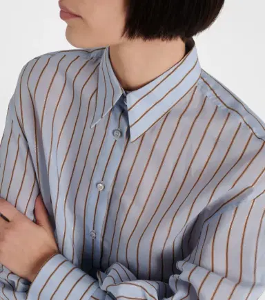 Brunello Cucinelli Cotton-blend lamé shirt | Thumbnail 5