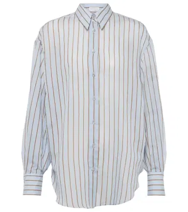 Brunello Cucinelli Cotton-blend lamé shirt | Thumbnail 1