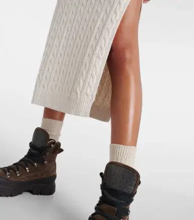Brunello Cucinelli Knit cotton-blend midi skirt | Thumbnail 3