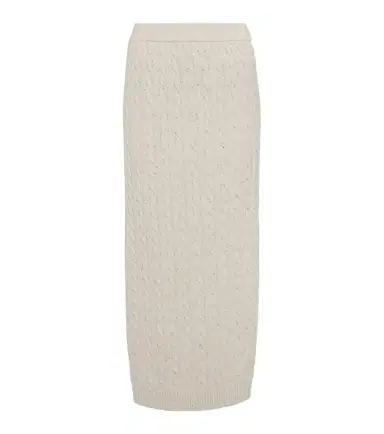 Brunello Cucinelli Knit cotton-blend midi skirt | Thumbnail 1