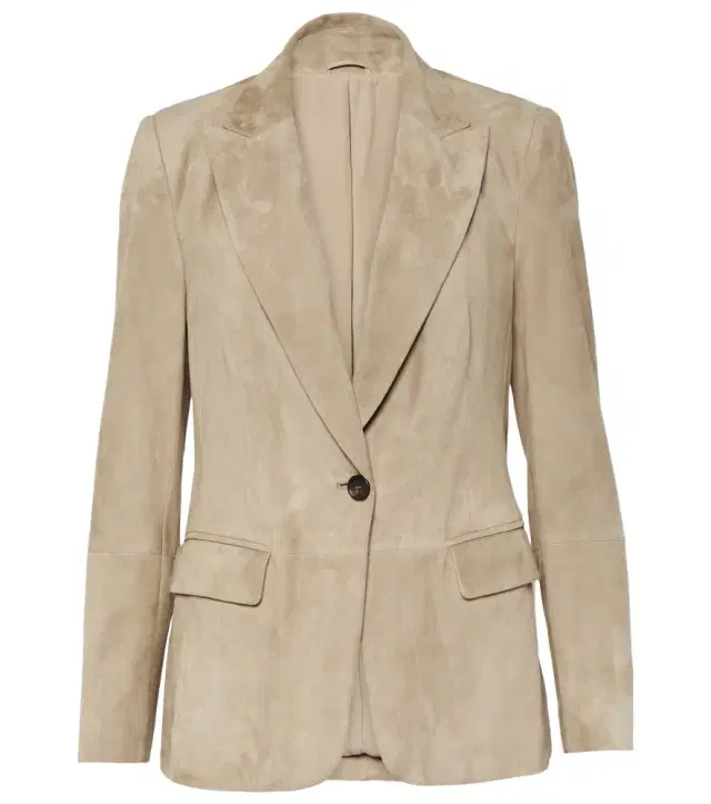 Brunello Cucinelli Embellished suede blazer