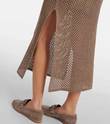 Brunello Cucinelli Cotton mesh polo dress | Thumbnail 5