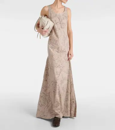 Brunello Cucinelli Floral cotton maxi dress | Thumbnail 4