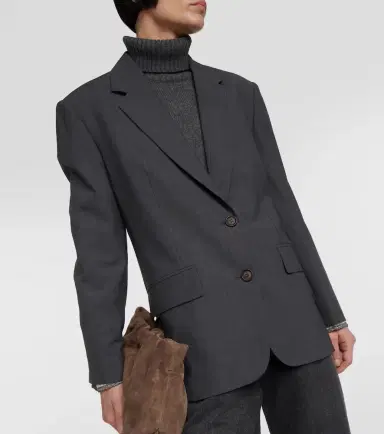 Brunello Cucinelli Oversized wool-blend blazer | Thumbnail 4