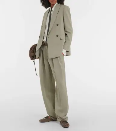 Brunello Cucinelli Twill wide-leg pants | Thumbnail 4