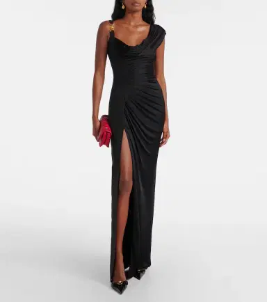 Versace Medusa '95 draped jersey and crêpe gown | Thumbnail 2