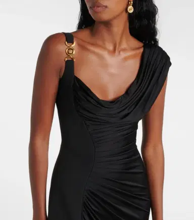 Versace Medusa '95 draped jersey and crêpe gown | Thumbnail 4