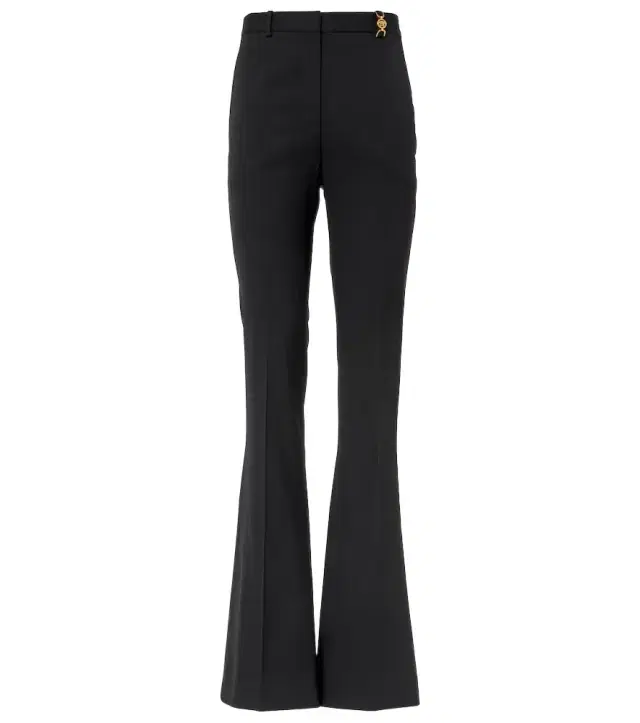 Versace High-rise wool-blend flared pants