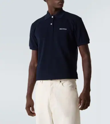 Miu Miu Logo cotton piqué polo shirt | Thumbnail 3