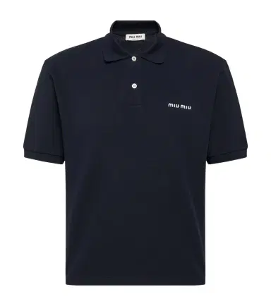 Miu Miu Logo cotton piqué polo shirt | Thumbnail 1