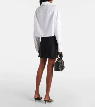 Versace Barocco jacquard cropped cotton shirt | Thumbnail 3