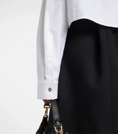 Versace Barocco jacquard cropped cotton shirt | Thumbnail 5
