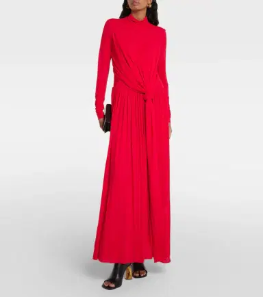 Proenza Schouler Meret draped crêpe jersey maxi dress | Thumbnail 4