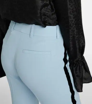 Nina Ricci Velvet-trimmed cady flared pants | Thumbnail 3