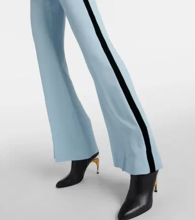 Nina Ricci Velvet-trimmed cady flared pants | Thumbnail 4