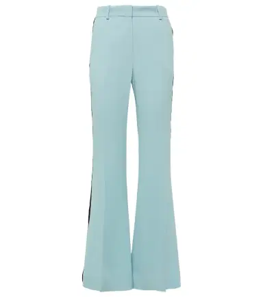 Nina Ricci Velvet-trimmed cady flared pants | Thumbnail 1