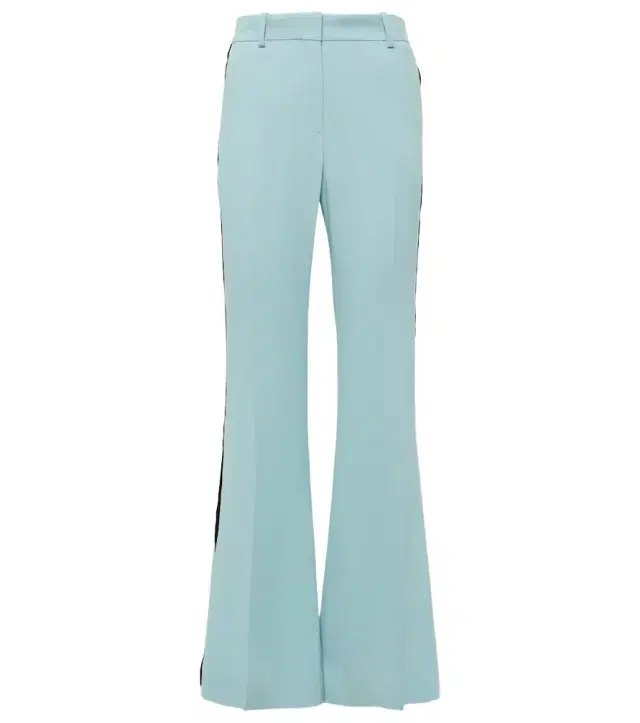 Nina Ricci Velvet-trimmed cady flared pants