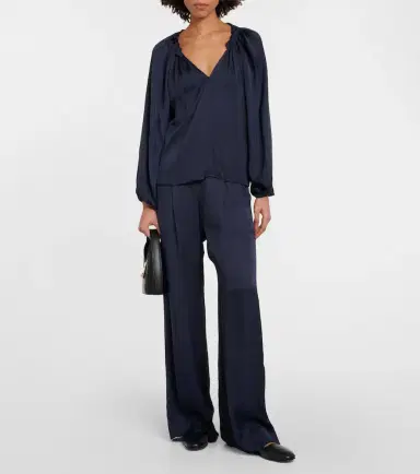 Velvet Livi satin wide-leg pants | Thumbnail 4