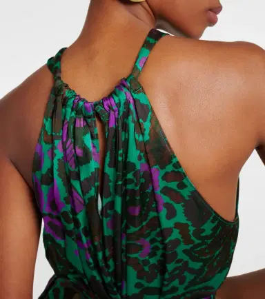Velvet Kareese printed satin midi dress | Thumbnail 2