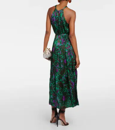 Velvet Kareese printed satin midi dress | Thumbnail 3