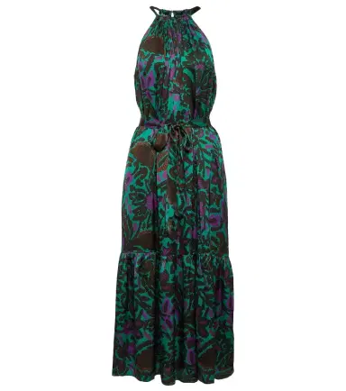 Velvet Kareese printed satin midi dress | Thumbnail 1