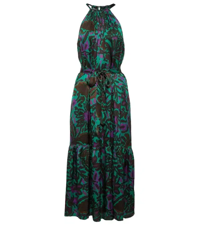 Velvet Kareese printed satin midi dress