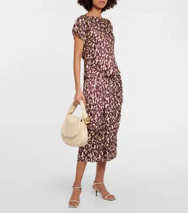 Velvet Juno printed satin midi skirt | Thumbnail 2