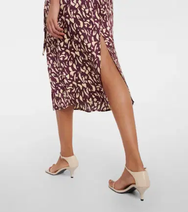Velvet Juno printed satin midi skirt | Thumbnail 4