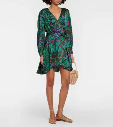 Velvet Bridget printed satin minidress | Thumbnail 4