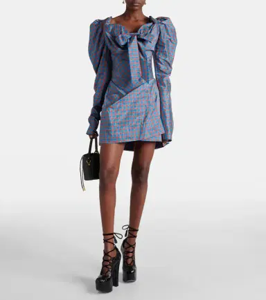 Vivienne Westwood Bow-detail checked minidress | Thumbnail 2
