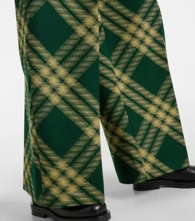 Burberry Checked wool twill wide-leg pants | Thumbnail 4 Burberry Checked wool twill wide-leg pants | Thumbnail 4