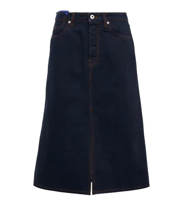 Burberry High-rise denim midi skirt