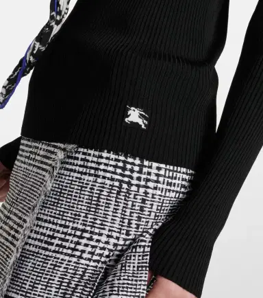 Burberry Scarf-detail ribbed-knit sweater | Thumbnail 2