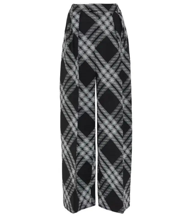 Burberry Checked wool wide-leg pants