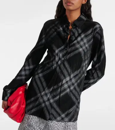 Burberry Check velvet shirt | Thumbnail 2