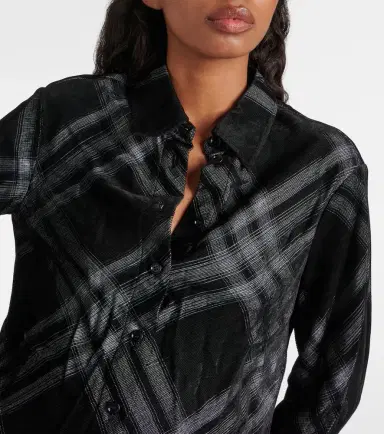 Burberry Check velvet shirt | Thumbnail 6