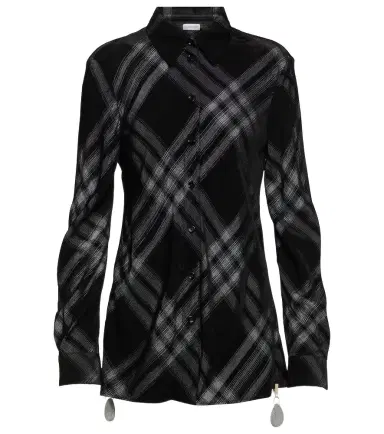 Burberry Check velvet shirt | Thumbnail 1