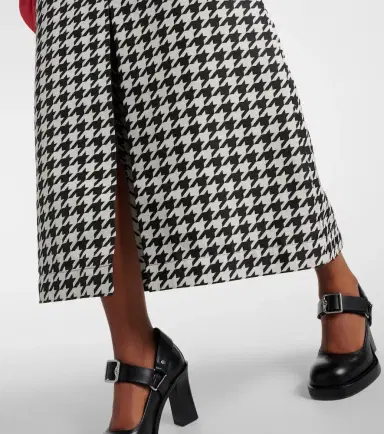 Burberry Houndstooth twill maxi skirt | Thumbnail 2