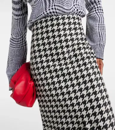 Burberry Houndstooth twill maxi skirt | Thumbnail 5