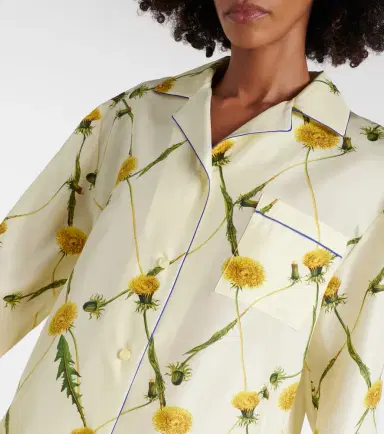 Burberry Floral silk poplin pajama shirt | Thumbnail 2
