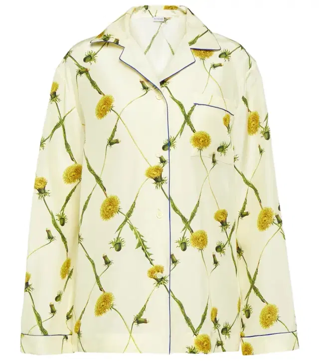 Burberry Floral silk poplin pajama shirt