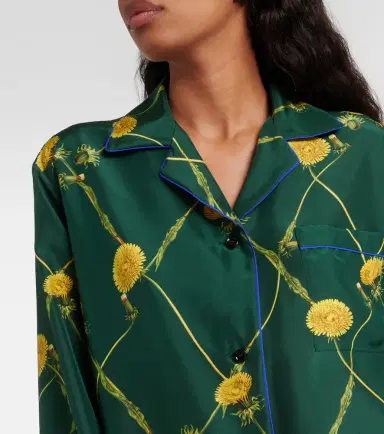 Burberry Floral silk poplin pajama shirt | Thumbnail 3