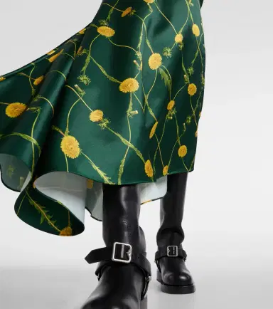 Burberry Printed jersey and satin midi dress | Thumbnail 5