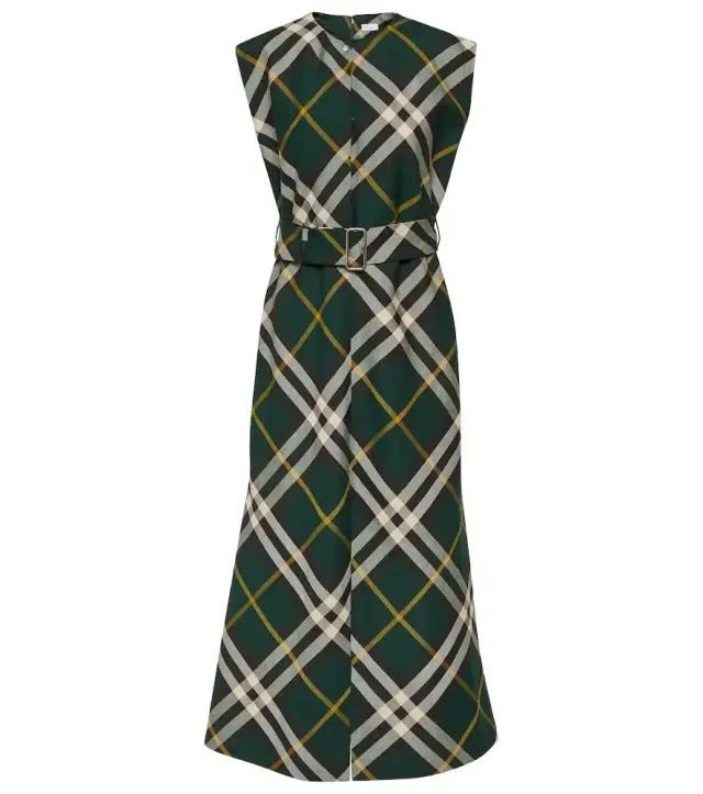 Burberry Check wool midi dress