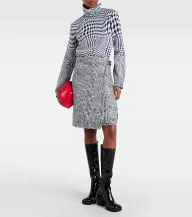 Burberry Houndstooth high-rise wrap skirt | Thumbnail 4 Burberry Houndstooth high-rise wrap skirt | Thumbnail 4