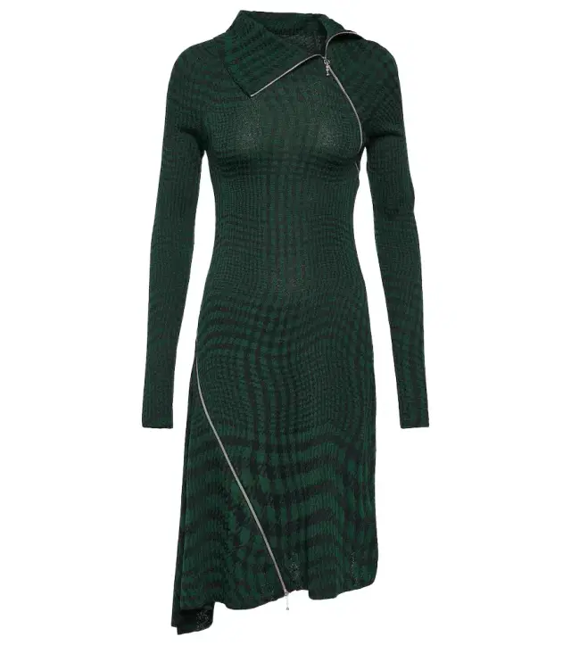 Burberry Check wool-blend midi dress