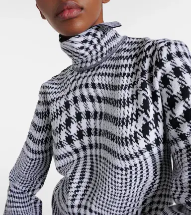 Burberry Houndstooth wool-blend turtleneck sweater | Thumbnail 3