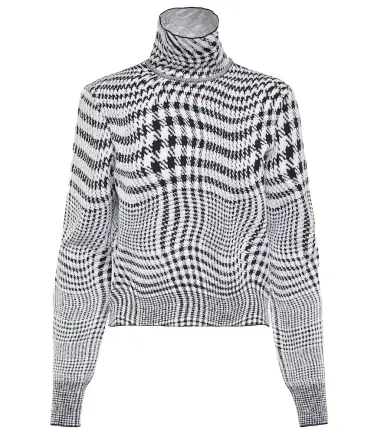 Burberry Houndstooth wool-blend turtleneck sweater | Thumbnail 1