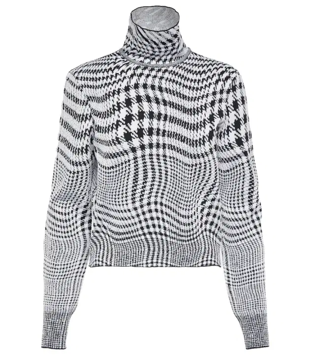 Burberry Houndstooth wool-blend turtleneck sweater