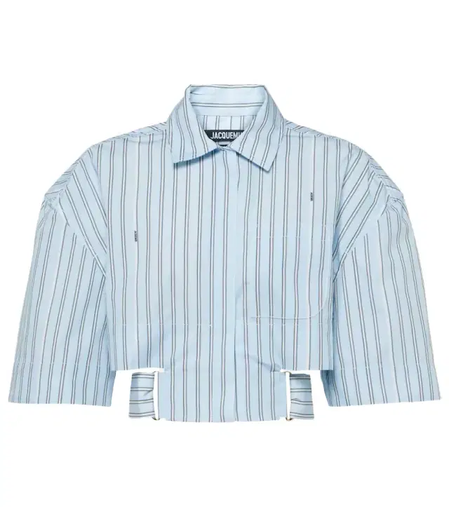 Jacquemus La Chemise Courte Bari striped cotton shirt